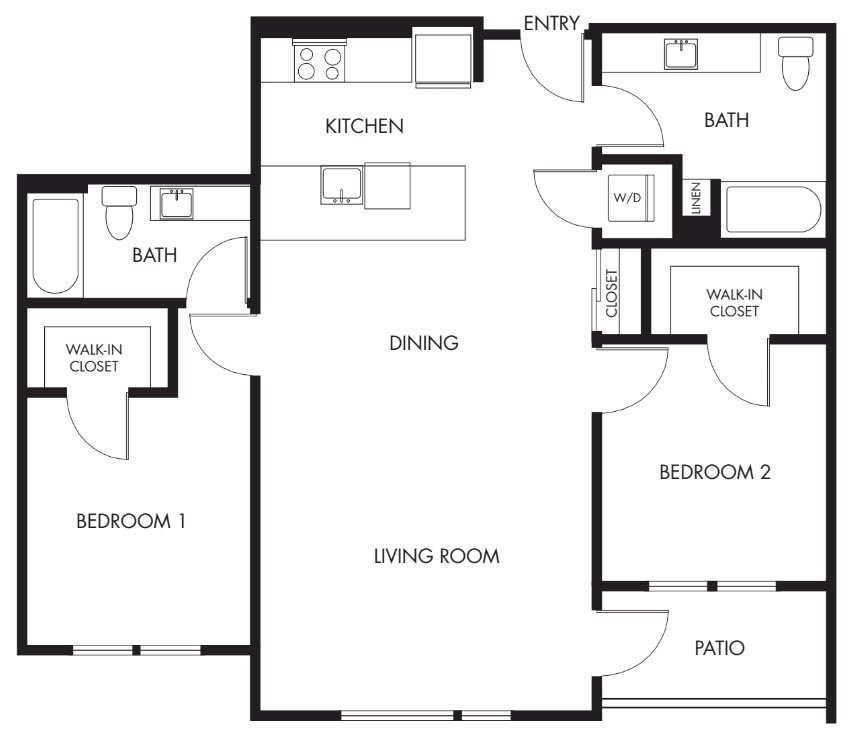 Anthology_Issaquah WA_Floor Plan_Podium H_One Bedroom One Bathroom Anthology_Issaquah WA_Floor Plan_Podium H_One Bedroom One Bathroom